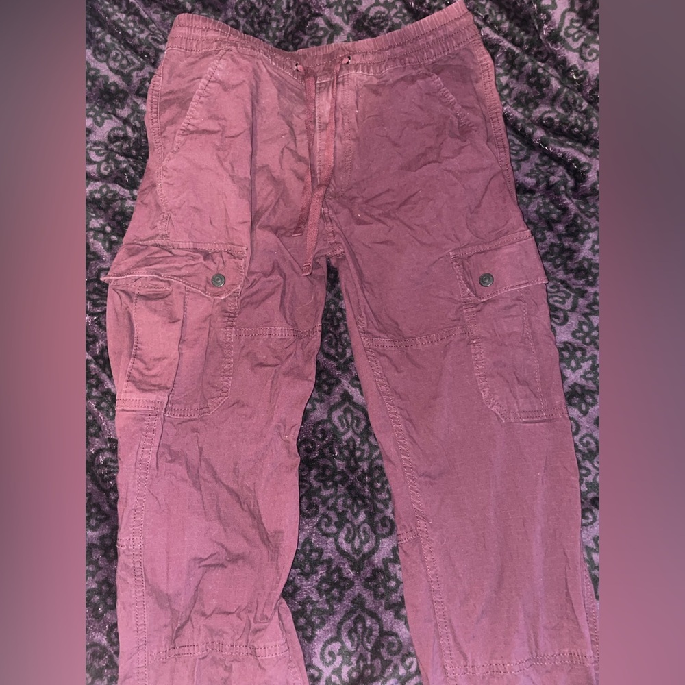 Mauve Cargo Pants with Button Flap Pockets